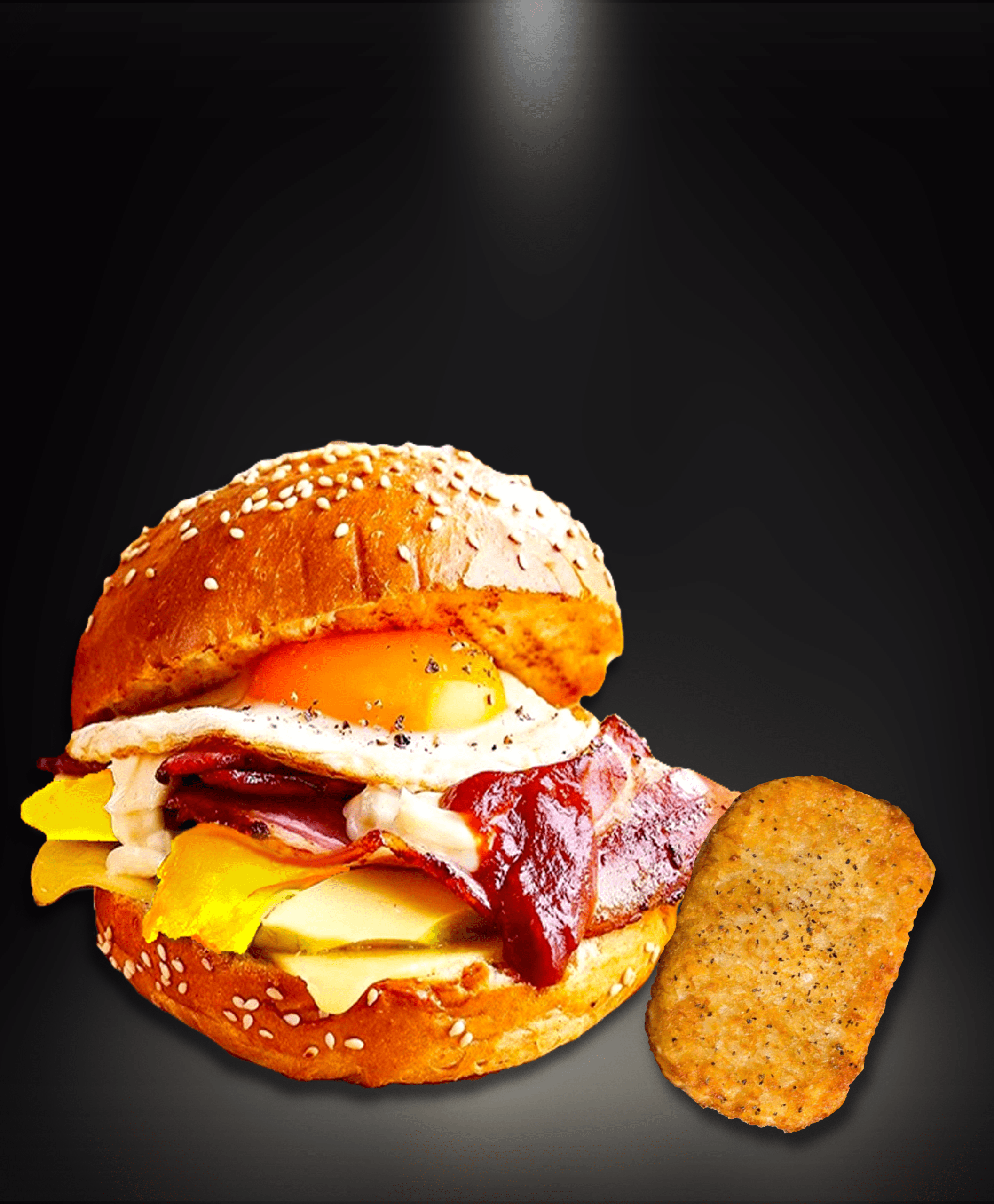 Breakfast Burger and Hash Brown Combo